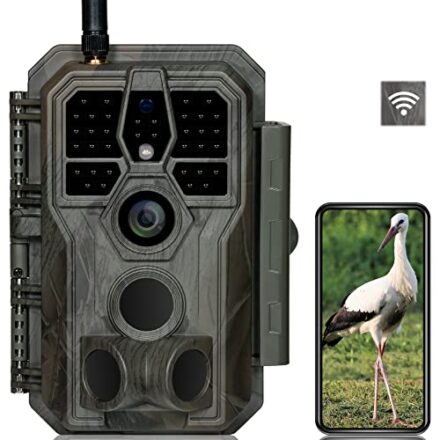 GardePro E8 Wildkamera WLAN mit App 48MP H.264 1296P Video, 27m Infrarot Nachtsicht Bewegungsmelder Wildtierkamera WiFi Handyübertragung, 0,1s Schnelle Trigger, IP66  